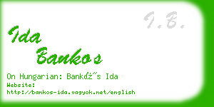 ida bankos business card